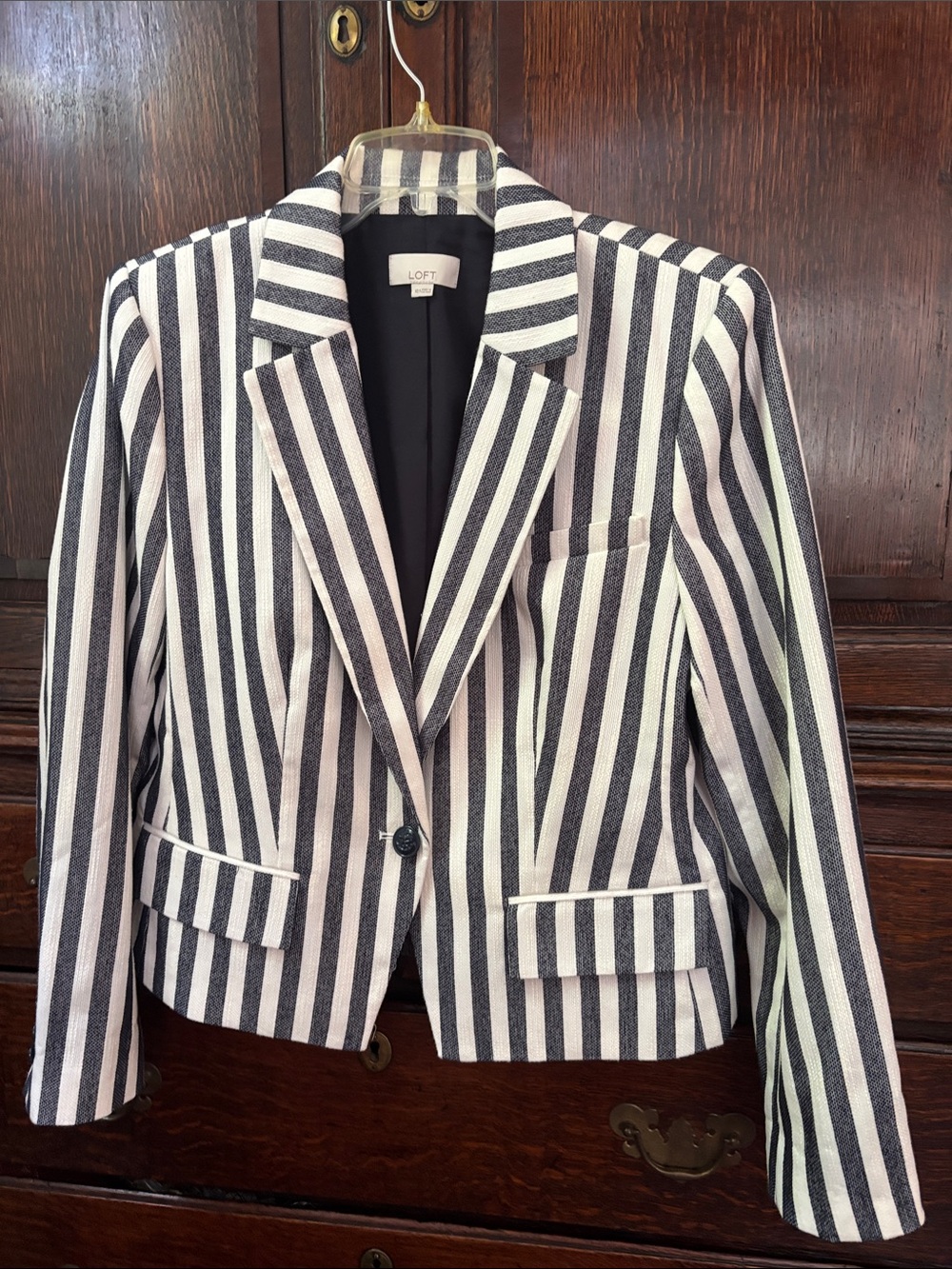 Loft navy and white blazer size 10